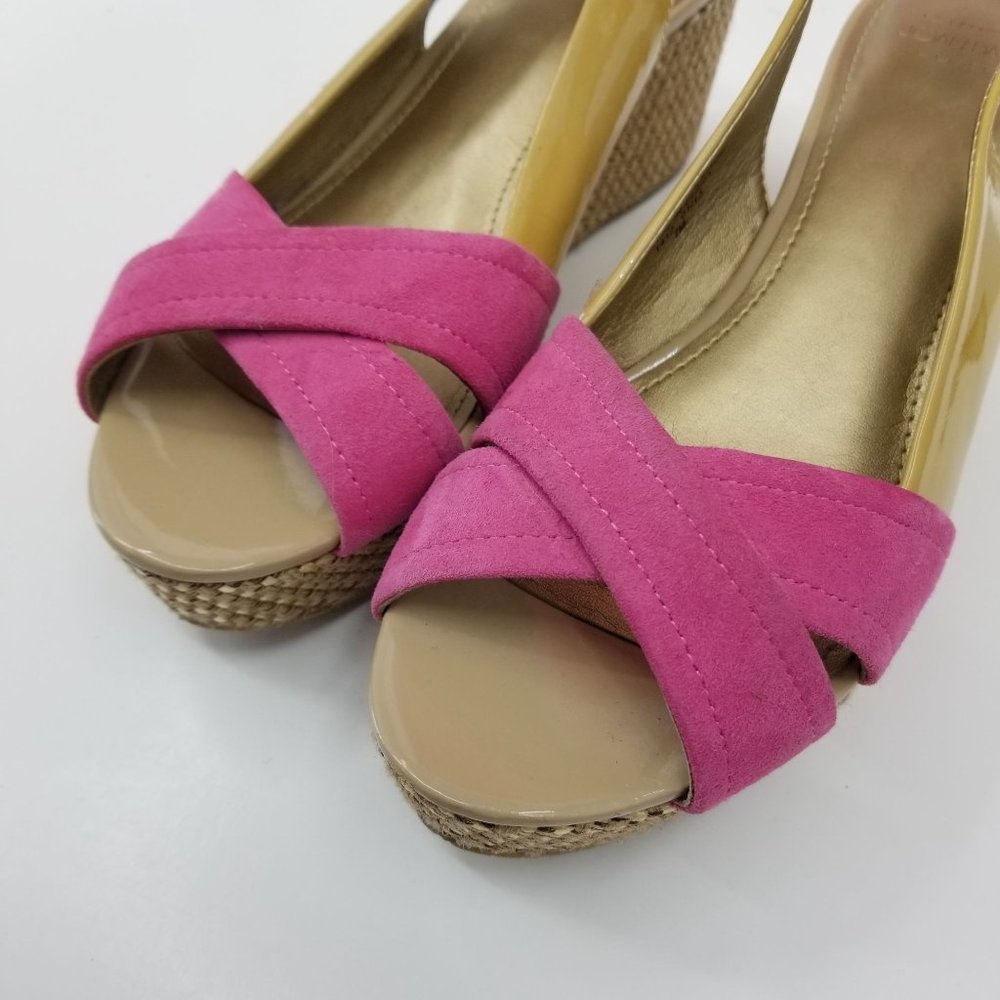 Women’s Pink and Yellow Wedge Sandals - Picture 9 of 12